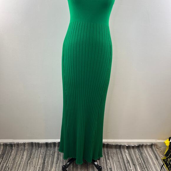 MARINA MOSCONE COLLECTIVE Green Sleeveless Scoop Neck Ribbed Knit Dress Size S - Picture 4 of 10